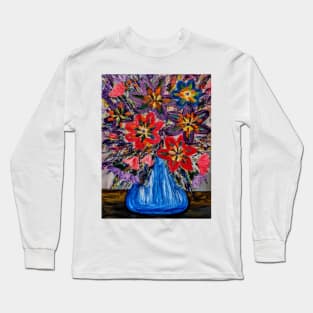 Beautiful and colorful abstract flowers Long Sleeve T-Shirt